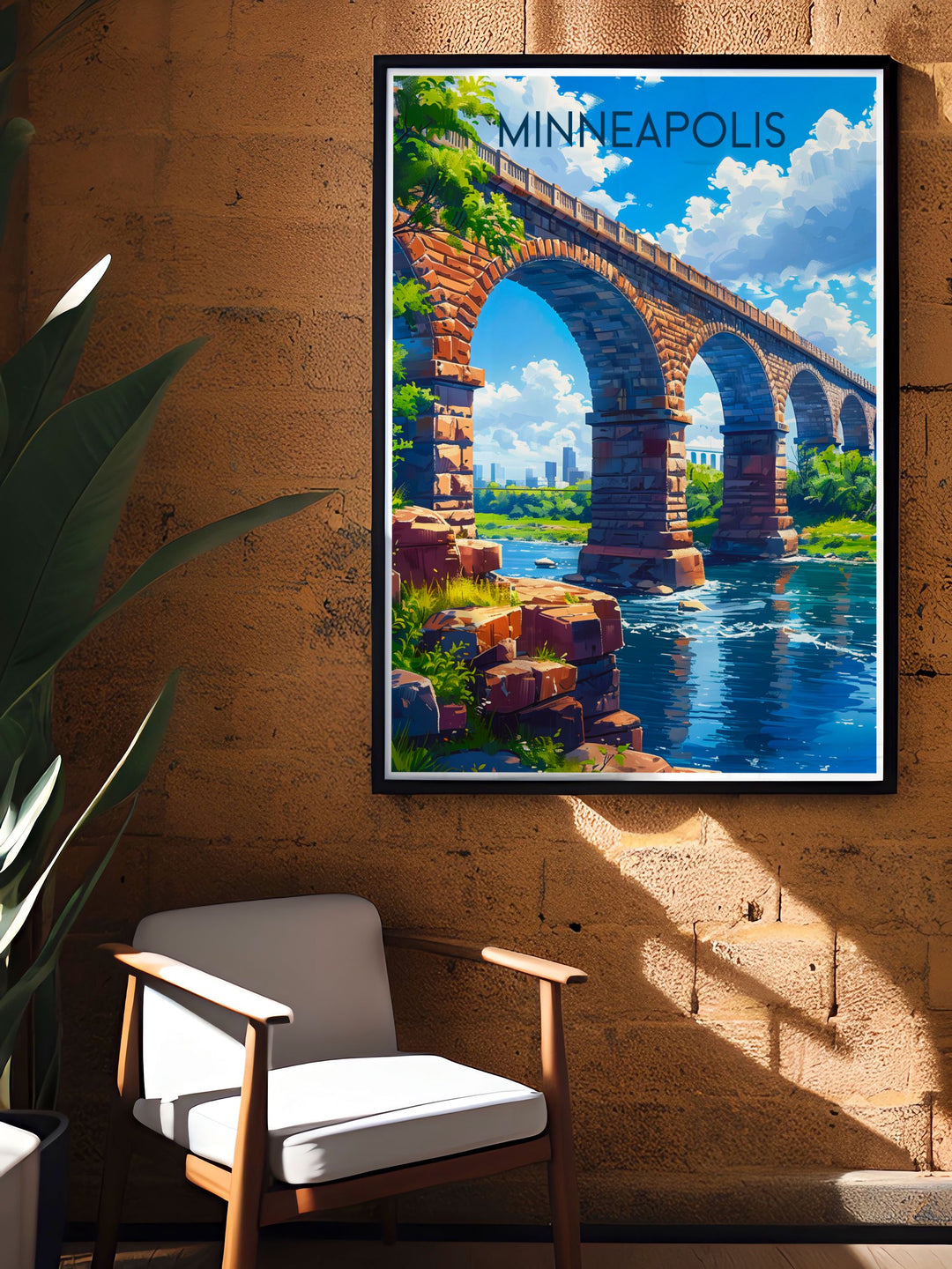 This vibrant art print of Minneapolis highlights the citys cultural richness and dynamic energy, making it a standout piece for those who appreciate diverse urban environments.