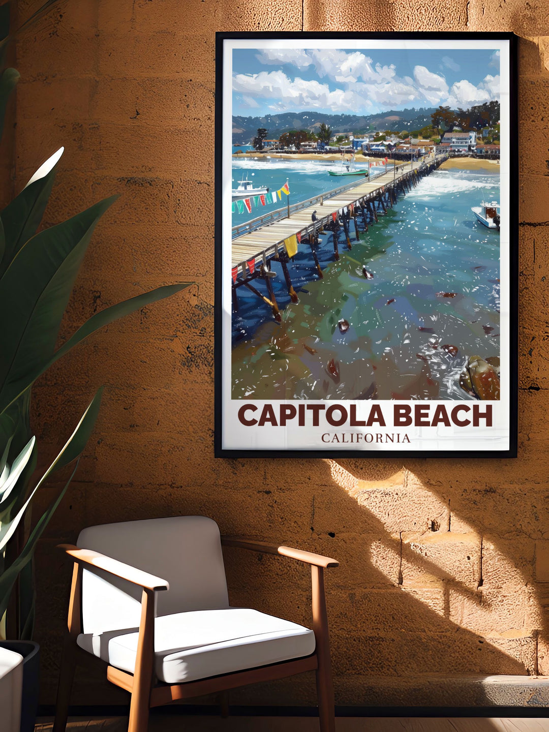 Unique Capitola Wharf Poster showcasing the picturesque beauty of this coastal gem perfect for enhancing your living space with a touch of Californias serene vibes suitable for various decor styles from modern to vintage