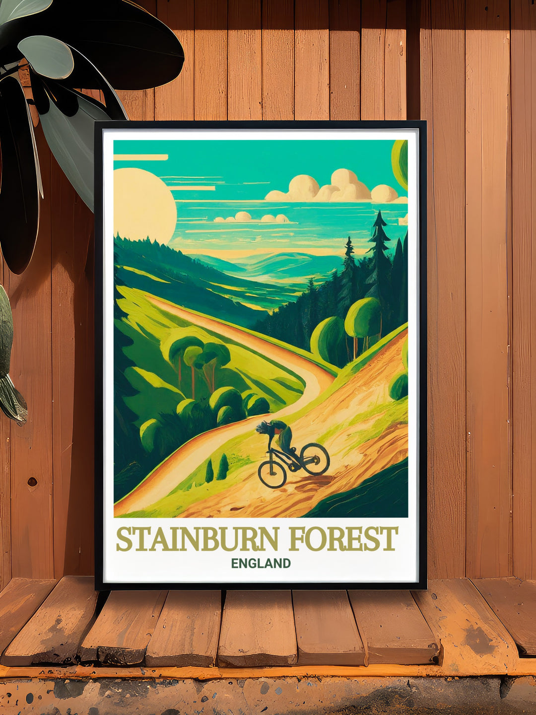 Decorate your home with Stainburn Forest Mountain Bike Trails wall art, showcasing the vibrant and rugged beauty of Yorkshires MTB trails. This print is a must have for fans of mountain biking, featuring detailed designs and bold colors that bring the trails to life.