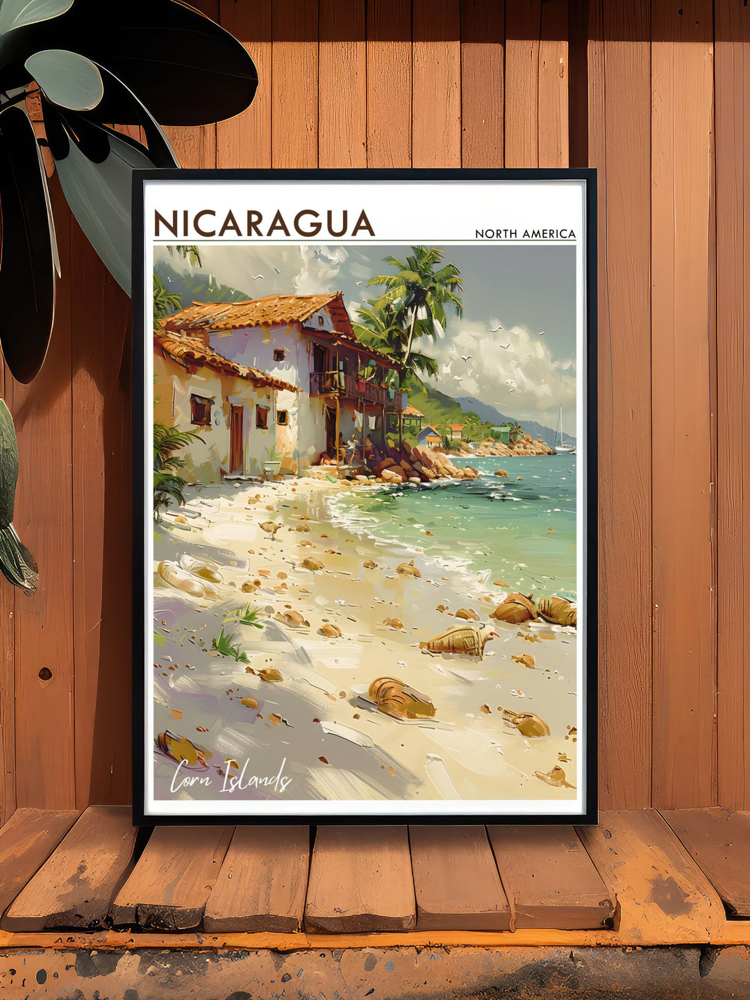 Corn Islands framed prints adding sophistication to your living room featuring Nicaragua artwork that captures the serene beauty of Central America perfect for personalized gifts