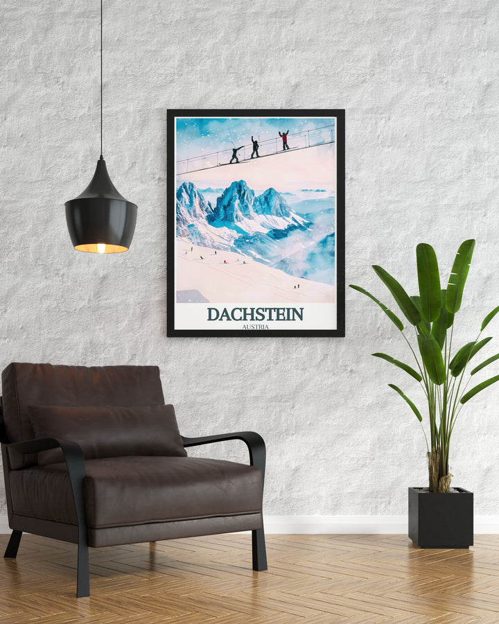 Captivating Dachstein Glacier, Skywalk wall art showcasing the natural wonders of Dachstein Austria perfect for creating a tranquil and inspiring atmosphere in any room.