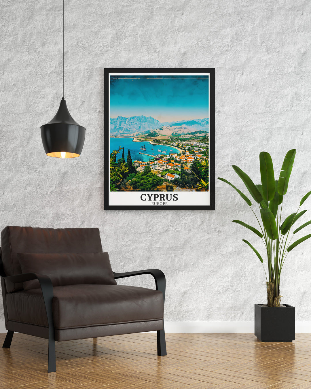 Paphos wall art beautifully highlights the ancient citys rich cultural heritage, from its archaeological sites to the coastal charm that draws visitors from all over the world. This art print captures the heart of Cyprus, perfect for history enthusiasts and travelers alike.