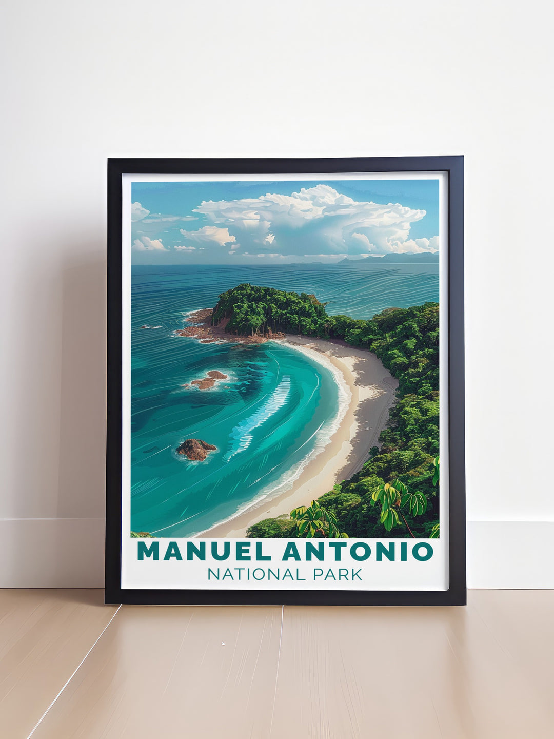 Cathedral Point framed prints combined with Manuel Antonio Park art create a beautiful Costa Rica wall decor piece perfect for those who love travel and nature these prints offer a stunning addition to any home or office space