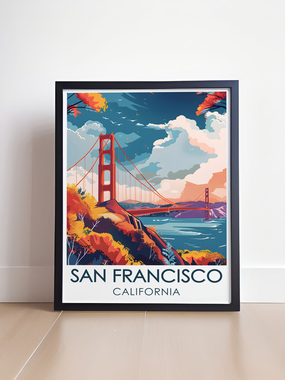 This Golden Gate Bridge Wall Art is an exceptional tribute to San Franciscos most recognized landmark. The print features the bridge, highlighted against the bays sparkling waters, making it a fantastic piece for anyone who appreciates the West Coasts beauty.