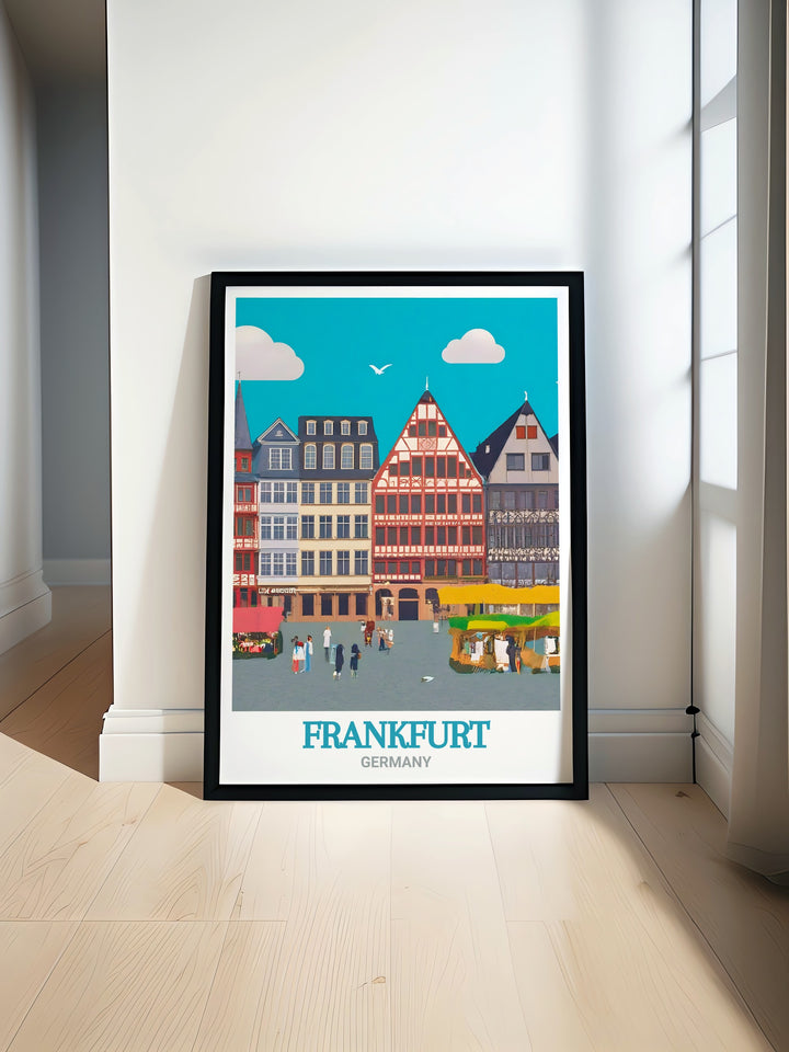 Beautiful Germany Wall Art featuring the historic Romerberg in Frankfurt showcasing stunning architecture perfect for any living room or office decor