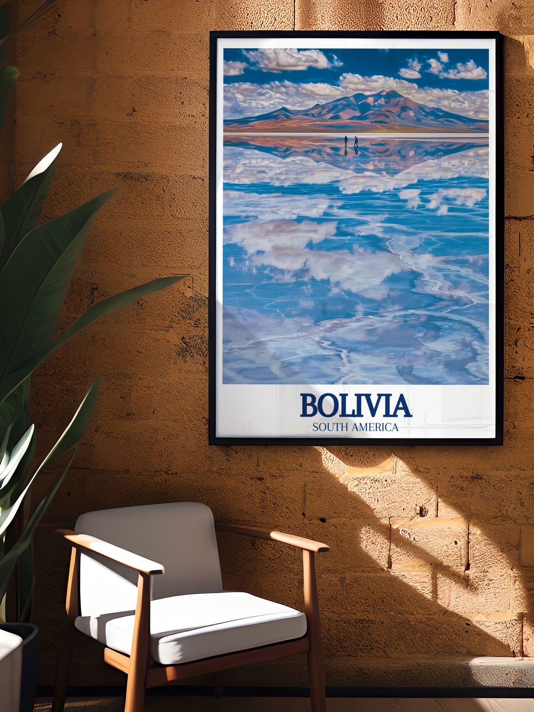 Bolivia city map offering a detailed look at the streets and landmarks with the Uyuni Salt Flats and Cordillera Real mountain range providing a beautiful and natural backdrop