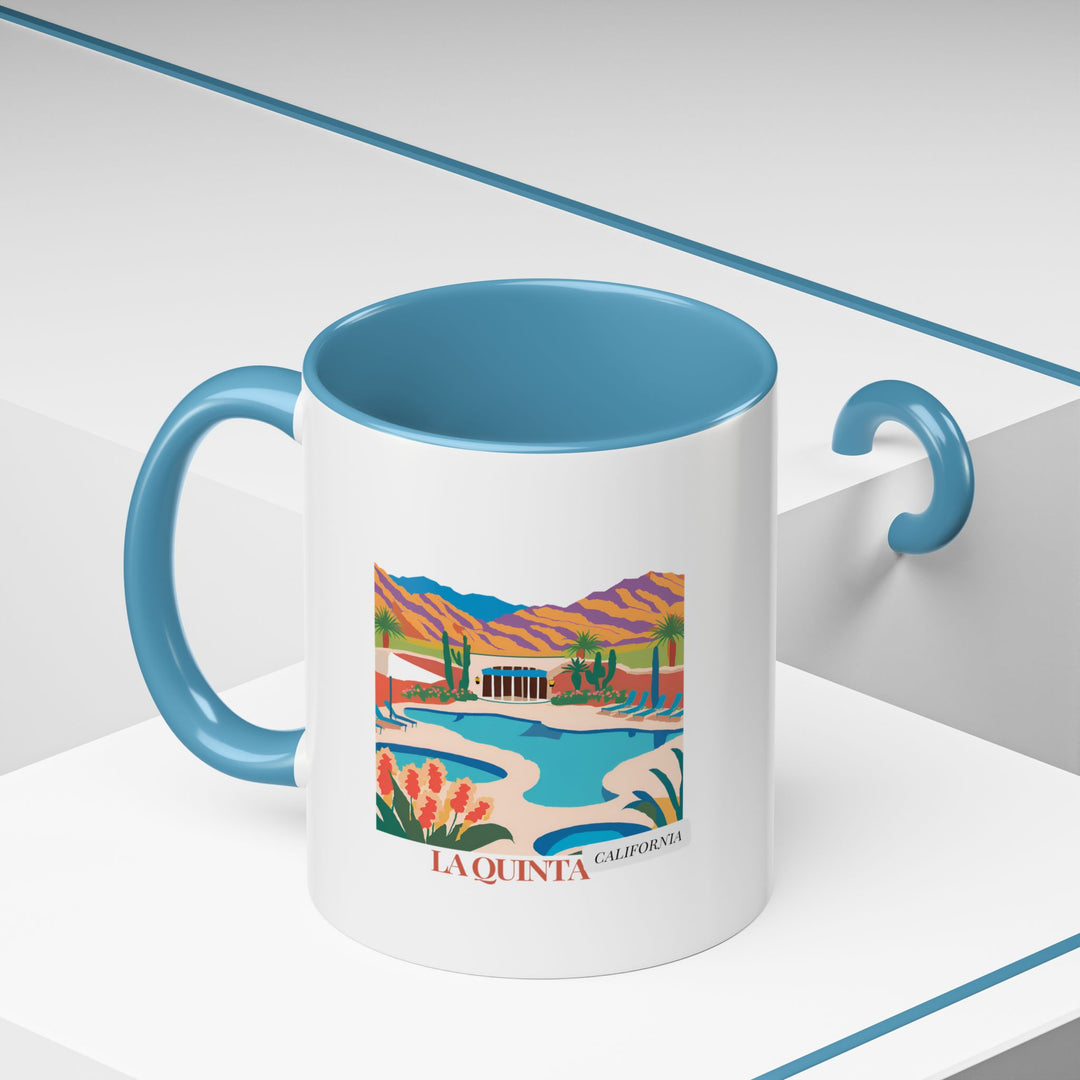 Bring the essence of La Quinta into your home with this stylish mug. Featuring artwork inspired by the city’s charm, it is dishwasher-safe and perfect for hot beverages, making it a great keepsake.