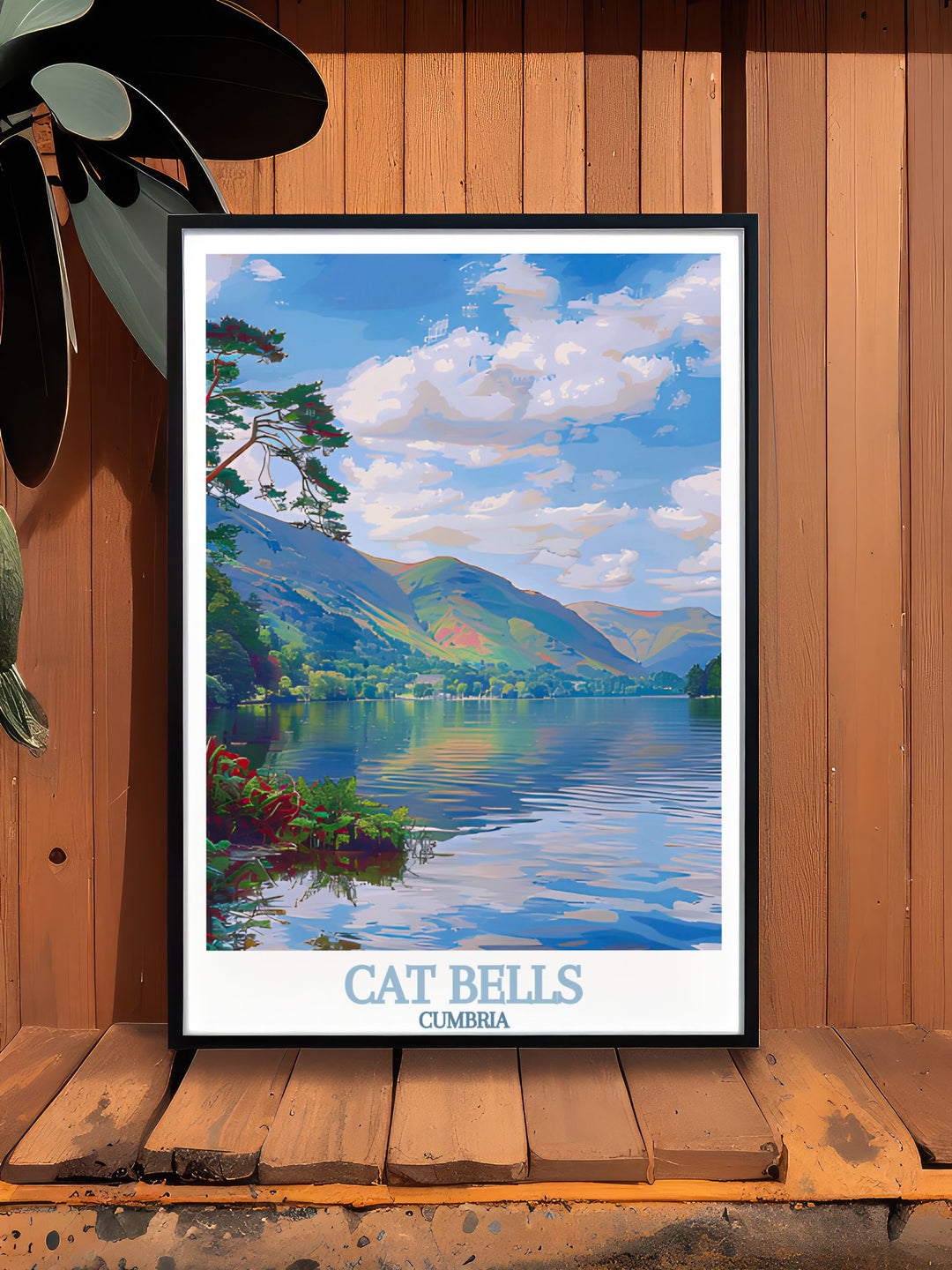 Derwentwater framed print capturing the breathtaking views of the Lake District this artwork is perfect for UK home decor and makes a lovely addition to any wall decor collection ideal for nature enthusiasts and travelers.