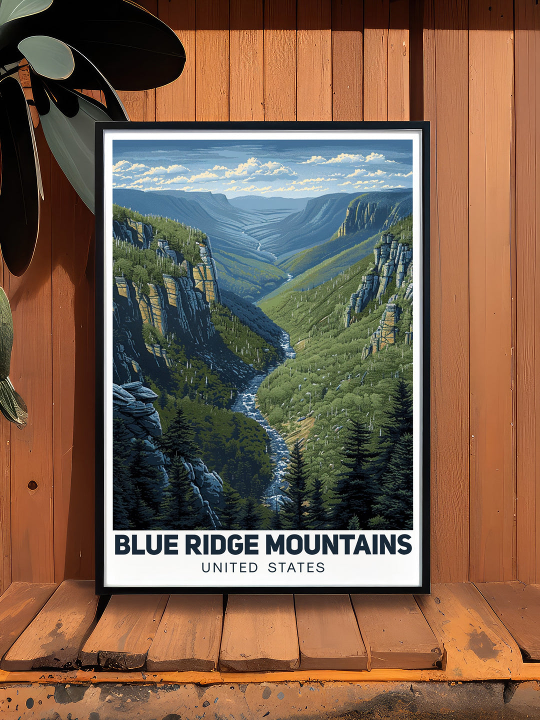 Stunning Linville Gorge modern prints ideal for elegant home decor these paintings capture the essence of the North Carolina mountains with intricate details and vibrant colors