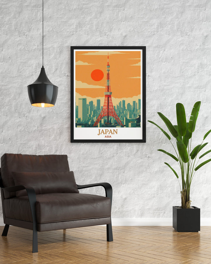 Experience the bustling life of Osaka with this vibrant travel print. From its lively streets to modern structures, this poster captures the true essence of Japans urban spirit, making it an ideal piece for city art enthusiasts and Japan fans alike.