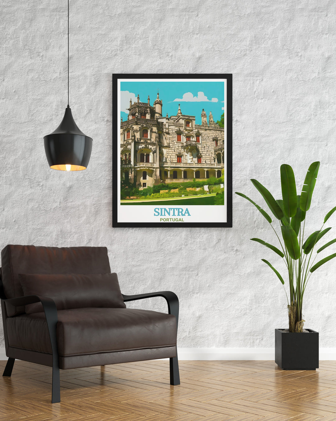 Bring the mystical beauty of Quinta da Regaleira into your home with this striking travel poster. The detailed design and rich colors showcase the estates intricate architecture and lush gardens, making it a perfect addition to any Portugal art collection.