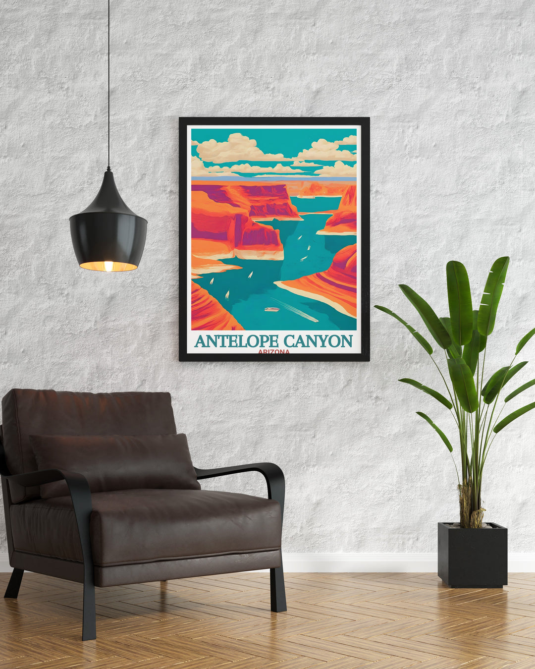 Lake Powell poster designed to highlight the iconic views and serene atmosphere of this Arizona destination a beautiful addition to any travel themed art collection.