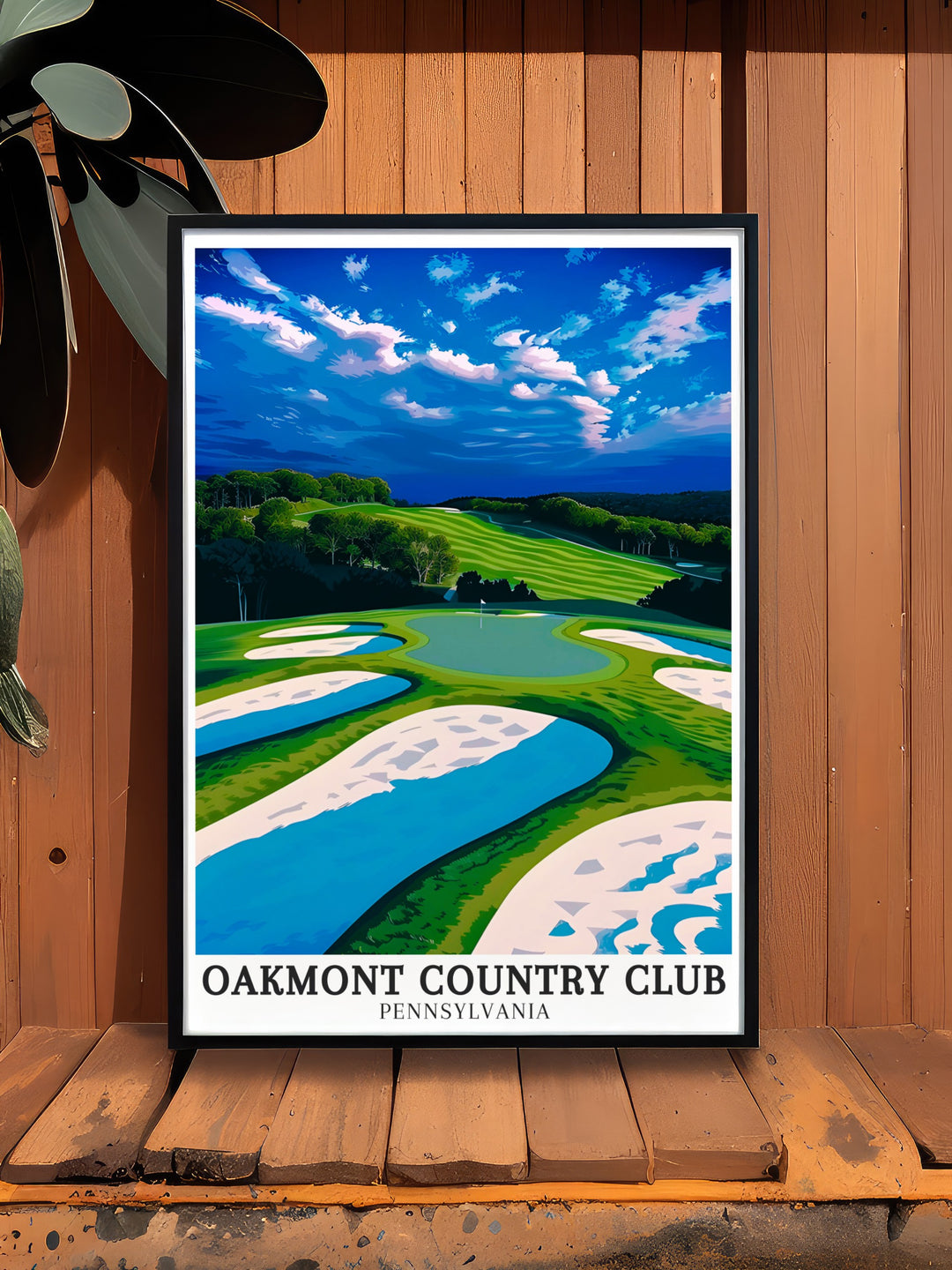 Oakmont wall art featuring the Church Pew Bunker and Par 3 hole is an exquisite representation of Pennsylvania golf history ideal for anyone looking to add a touch of sophistication to their living room or office with a connection to Plum Pennsylvania