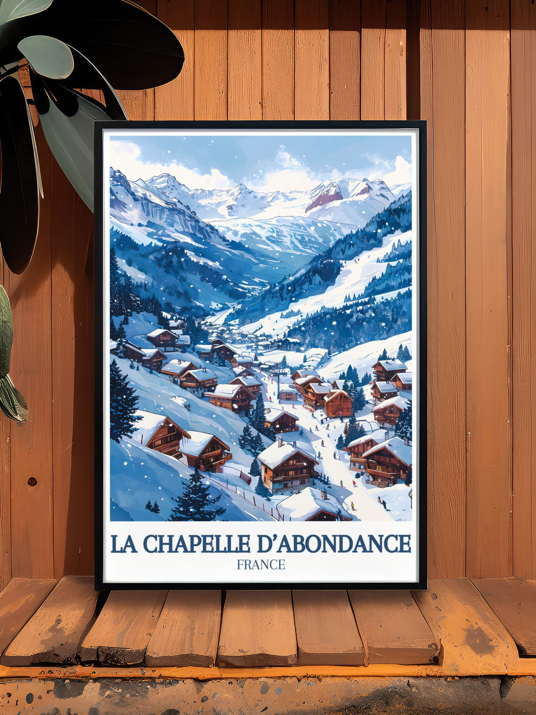 Perfect for ski enthusiasts our Retro Ski Poster features Dents du midi and Val d Abondance capturing the nostalgic allure of vintage ski prints and making a bold statement in your collection