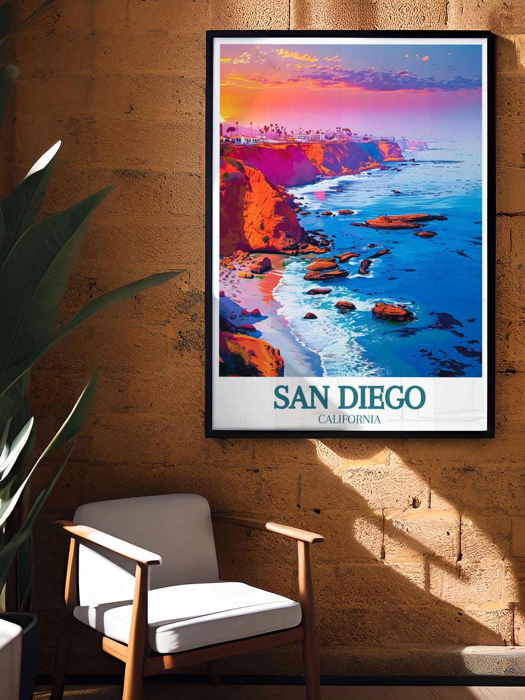 La Jolla Cove travel poster perfect for adding a touch of elegance to your home decor. Featuring the stunning coastal beauty of San Diego, this California print is ideal for art lovers and travelers. Bring the charm of La Jolla Cove into your living space.