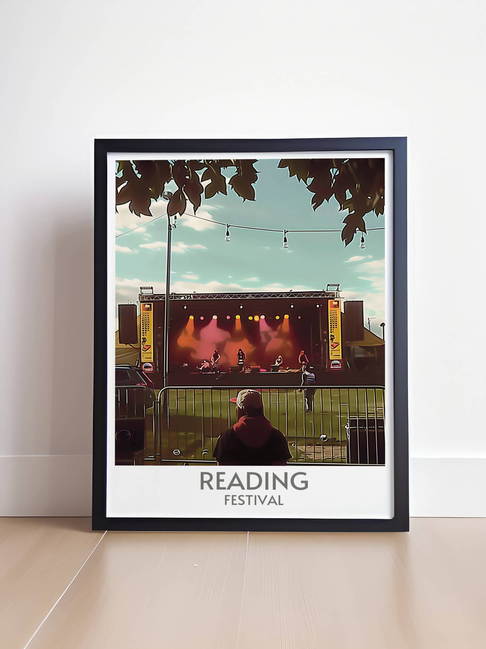 Main Stage artwork featuring a dynamic scene from the Glastonbury Festival with vivid stage and audience details perfect for music lovers and stylish home decor