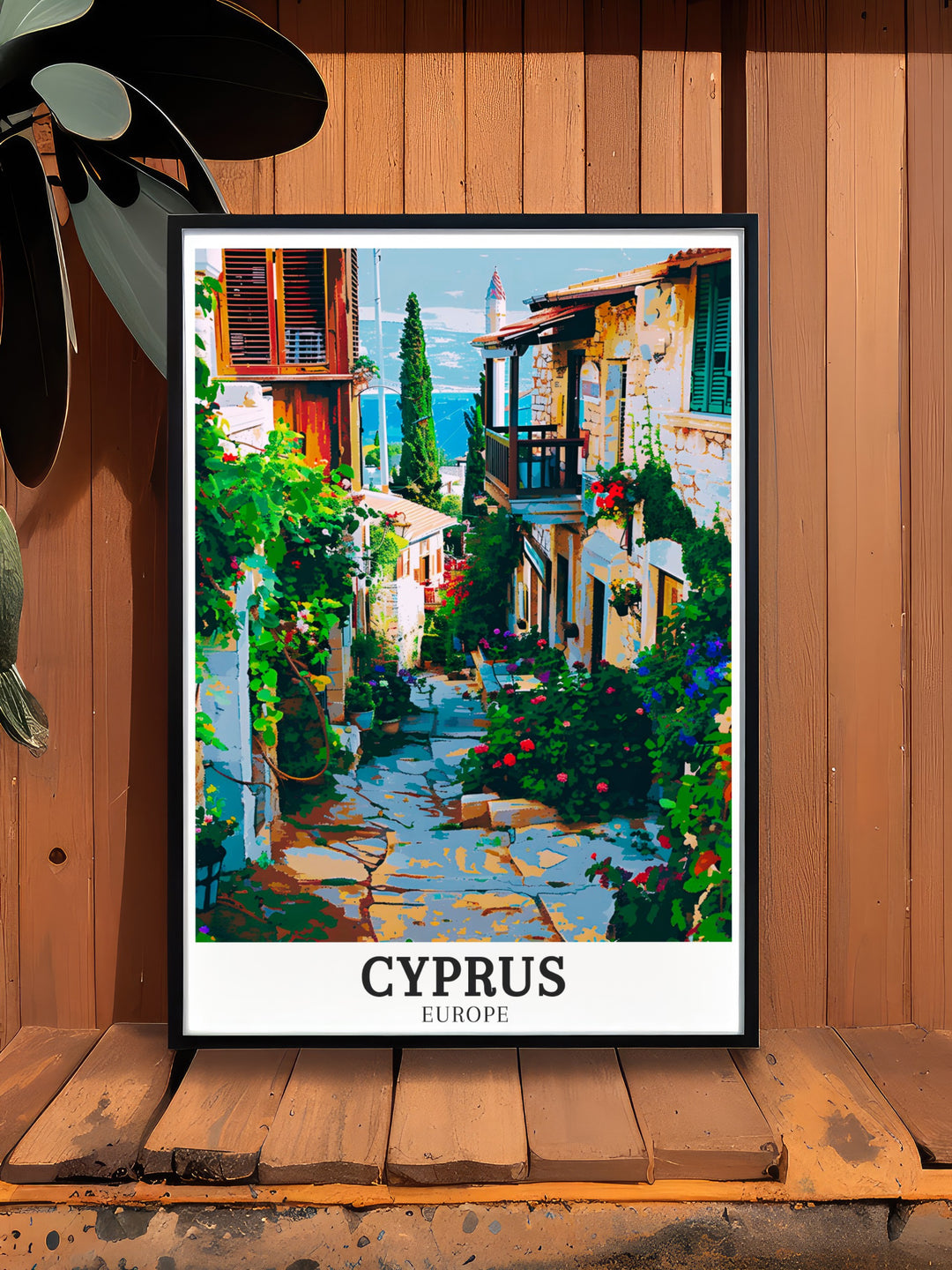 This Cyprus wall art highlights the serene beauty of Lania Village, blending traditional architecture with lush natural landscapes. The Mediterranean charm of this artwork makes it a wonderful addition to any space seeking a touch of Cyprus history and culture.