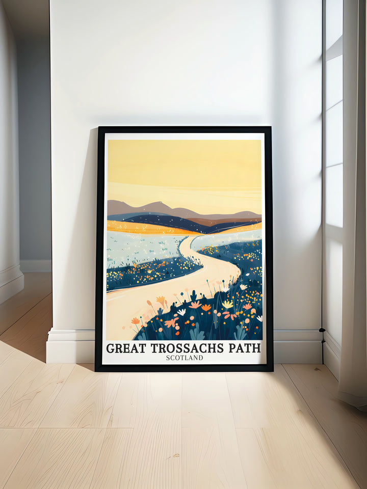 Great Trossachs Path posters. These posters bring the stunning landscapes of the Great Trossachs Path, Trossachs mountains, and Trossachs National Park into your home, making them perfect for travel enthusiasts and art collectors. Ideal for wall decor.