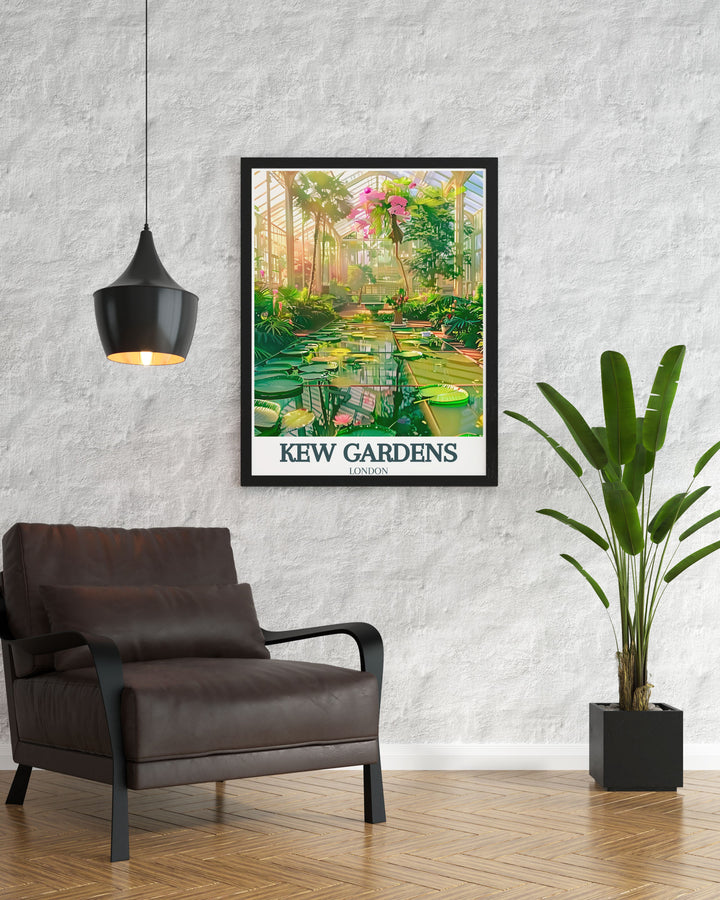 Kew Gardens Framed Art captures the intricate details of the Palm House and the vibrant Orchid Extravaganza in a black and white design that will elevate any room. This fine art print is perfect for those who appreciate the beauty of English landmarks and the serenity of botanical gardens.