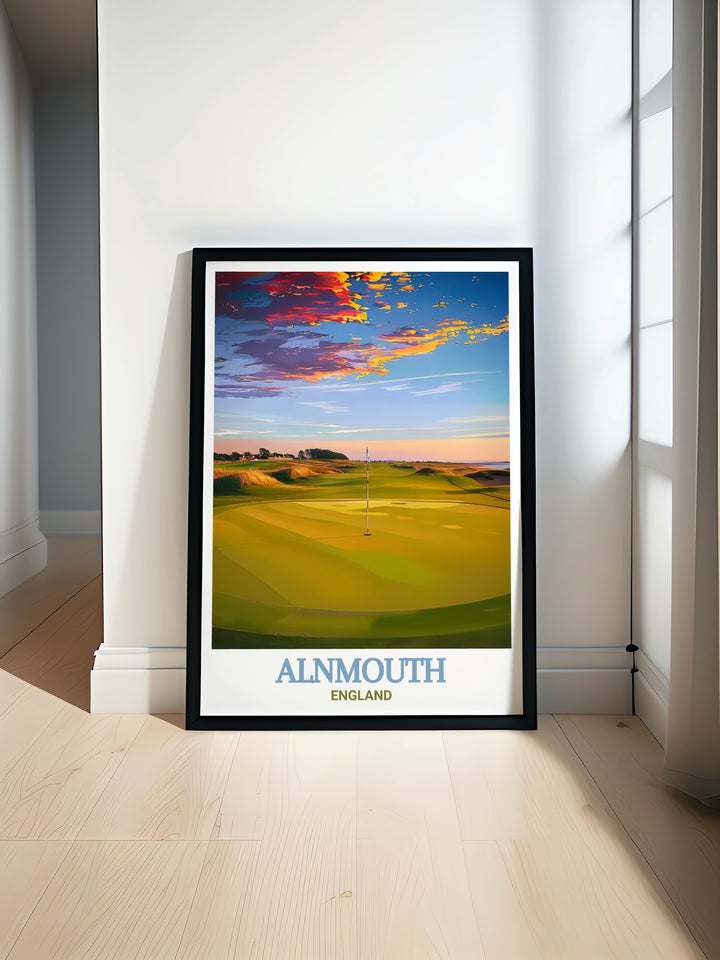 Discover the beauty of Alnmouth Golf Club with our stunning Northumberland art print perfect for adding a touch of elegance to your living room decor or as a thoughtful Northumberland gift for friends and family