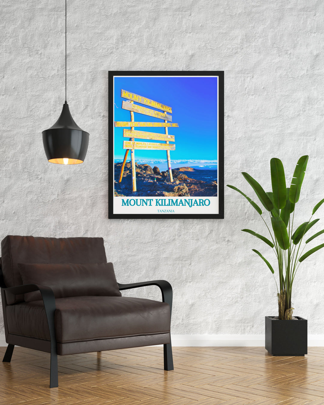 Beautiful Uhuru Peak artwork showcasing the iconic summit of Mount Kilimanjaro ideal for home decor and as a special Christmas gift for adventure lovers.