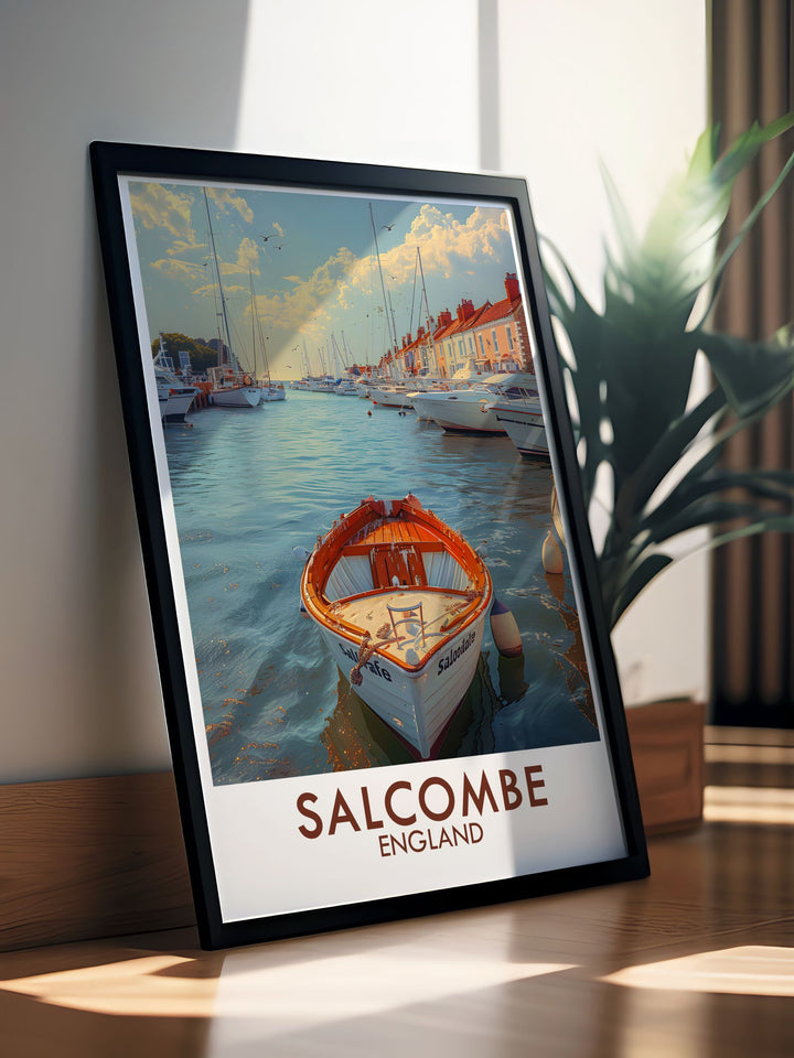 Salcombe Harbor modern prints are ideal for creating a serene ambiance in your home with their beautiful illustrations and nostalgic appeal