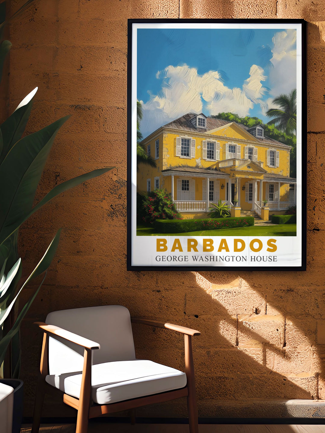 High quality Barbados art print showcasing the lush landscapes and historic landmarks of the island, from its turquoise waters to its Georgian architecture, providing a visual journey through the tropical paradise of the Caribbean.
