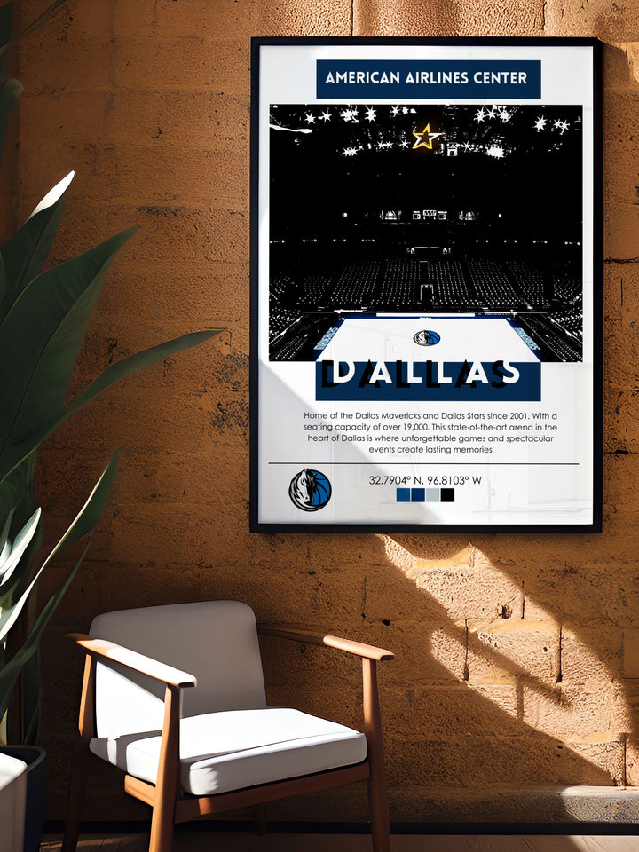 Celebrate the spirit of sports with our detailed and vibrant posters including the American Airlines Center. From the Dallas Stars Print to the Texas Rangers Print these pieces make ideal Fathers Day Gifts and Gifts for any sports enthusiast.