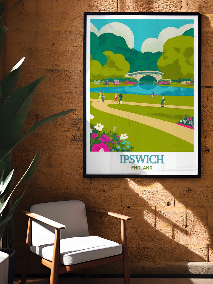 Holywells Park stunning prints offer a glimpse into the natural beauty of Ipswich. These modern decor pieces are perfect for any space and make a wonderful Ipswich gift or addition to your collection of UK art for a timeless touch.