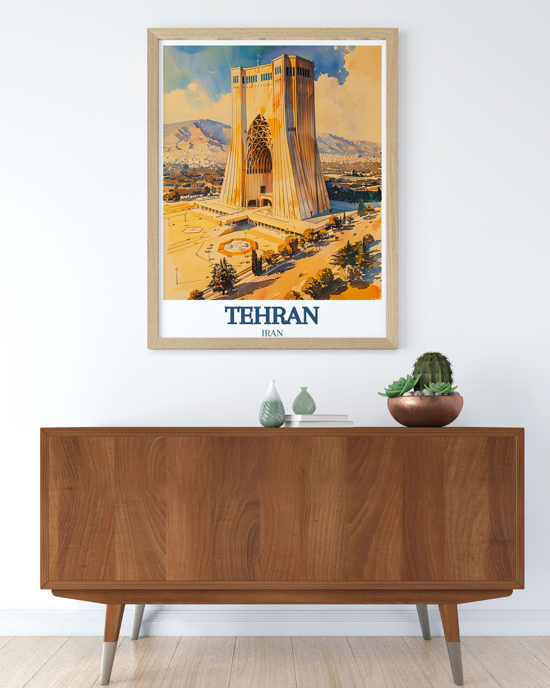 Elegant Tehran Poster and Azadi Tower Azadi Square Alborz Mountain artwork perfect for those who appreciate fine art and cultural heritage a great addition to any home