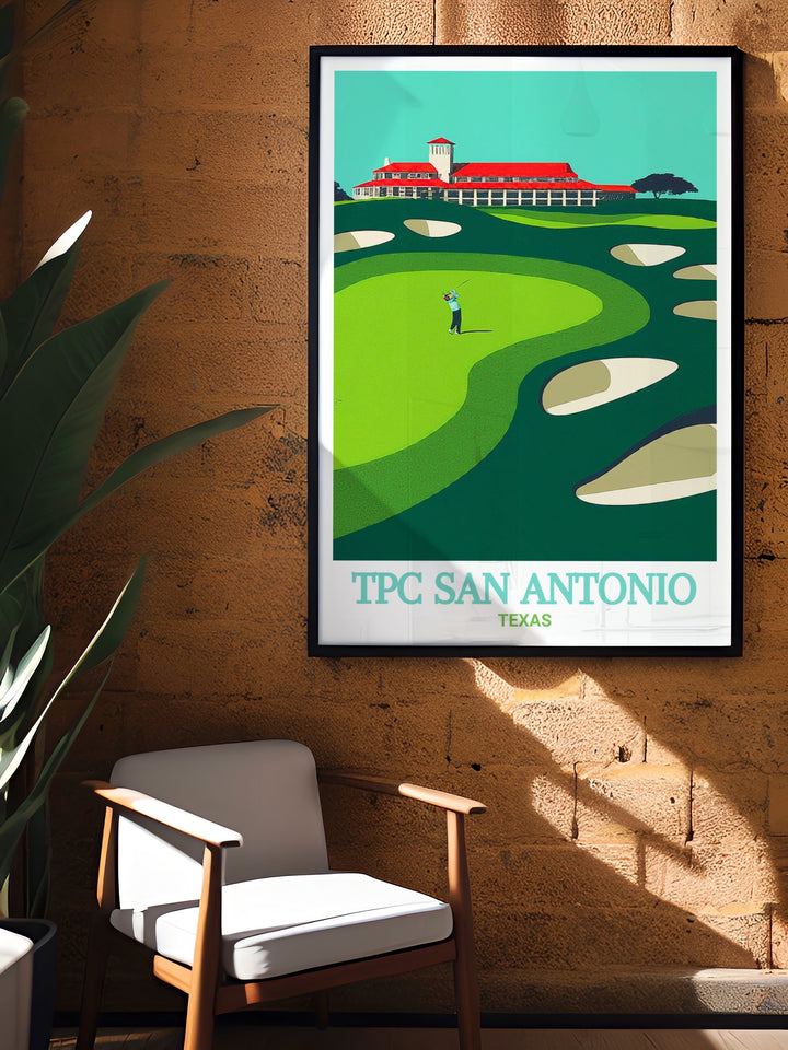 Stunning TPC San Antonio Golf Framed Prints are designed to bring the elegance of the course into your home with vibrant colors and intricate details making it a perfect wall decor piece for any living room office or bedroom