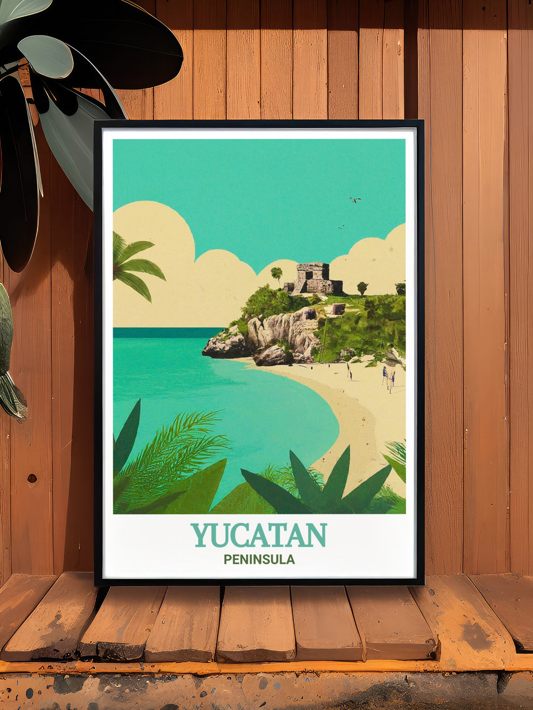 Capture the magic of Mexicos Yucatan Peninsula with this detailed canvas art featuring the ruins of Tulum. The bright blues of the Caribbean waters and the ancient stone structures offer a perfect visual balance for home decor, ideal for anyone who cherishes both history and tropical landscapes.