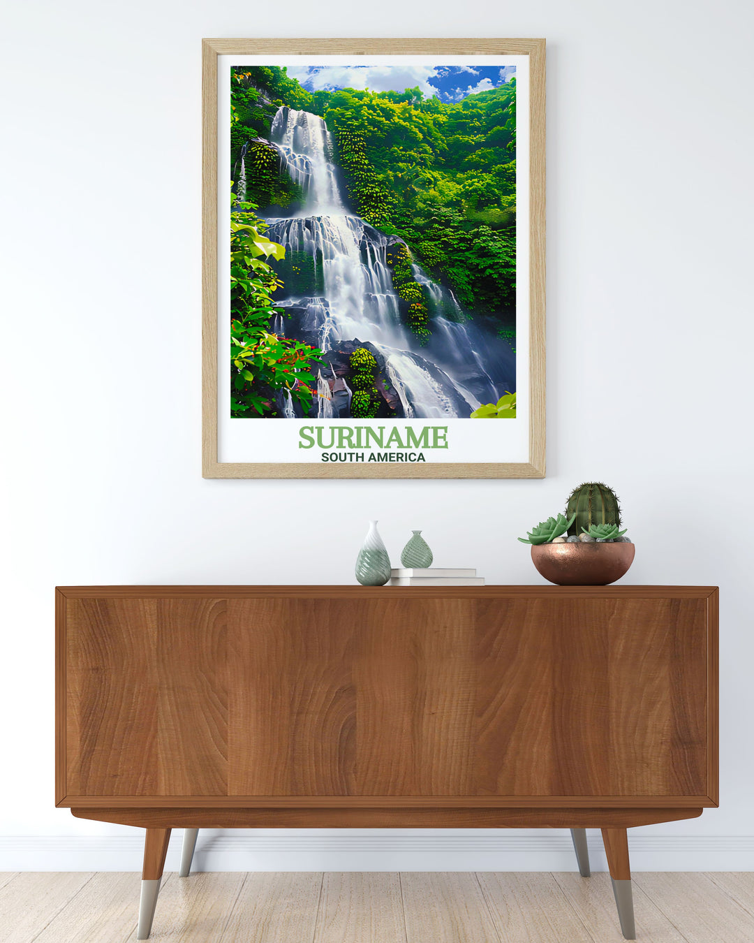 Suriname Art Print highlighting the beauty of Paramaribo and Brownsberg Nature Park. A perfect addition to any home decor. Makes a wonderful anniversary or birthday gift.