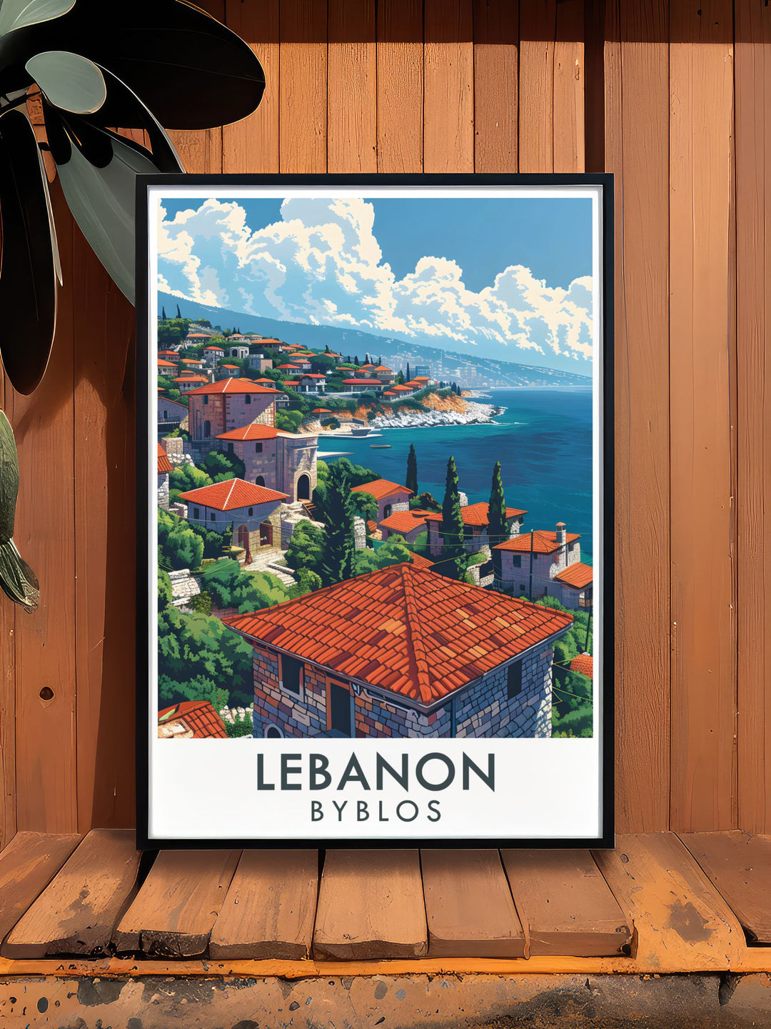 Lebanon Poster displaying the blend of contemporary and traditional elements of Beirut with Byblos home decor adding a touch of history and elegance to any living space