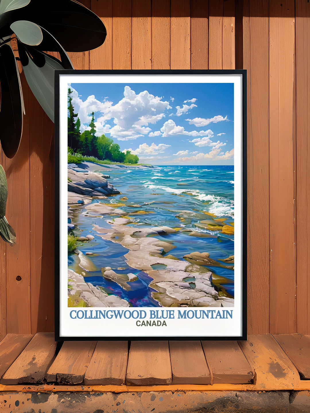 Collingwood Travel Poster highlights the stunning beauty of Blue Mountain and the peaceful atmosphere of Craigleith Provincial Park. This artwork is ideal for those who love exploring Ontarios outdoor destinations and want to bring that spirit into their home.