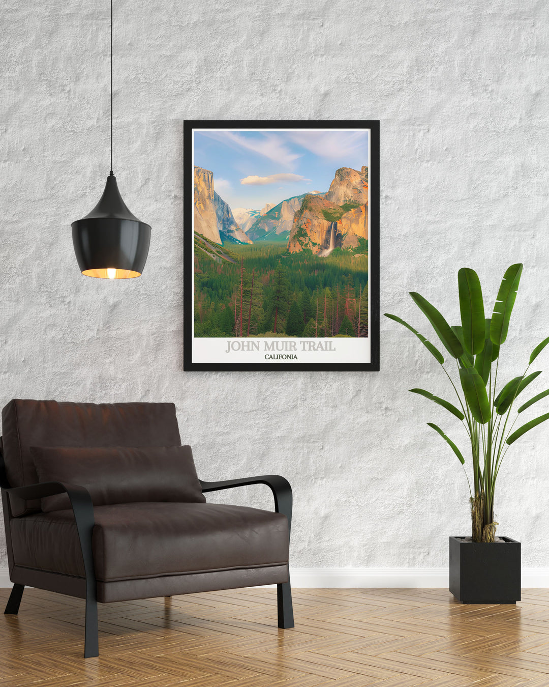 Showcasing the historical richness of the John Muir Trail, this travel poster features iconic landmarks and natural sites. Ideal for history enthusiasts, this piece brings the fascinating history of the trail into your home.