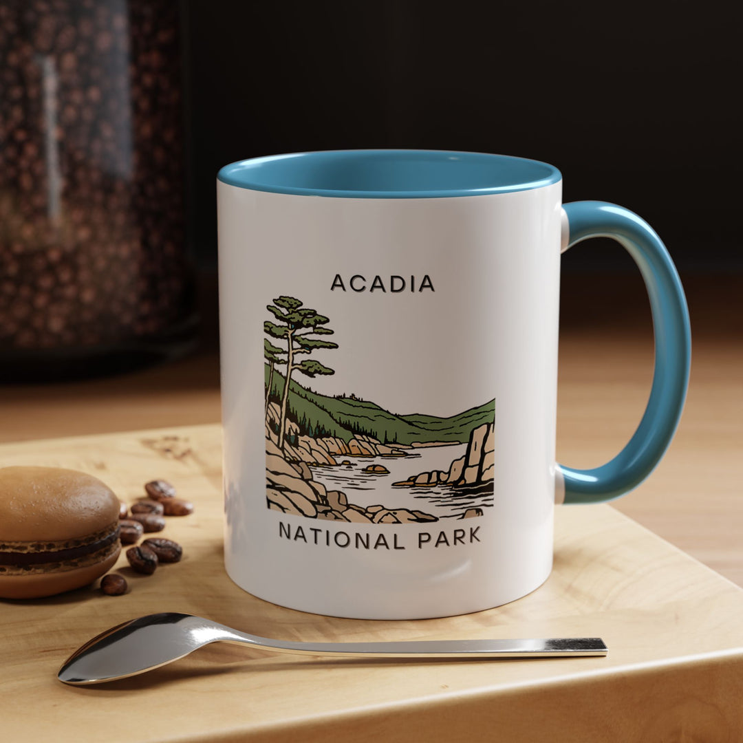 Bring the essence of Acadia National Park into your daily routine with this ceramic mug. Featuring artistic designs inspired by the park, it is dishwasher-safe and perfect for coffee or tea. A thoughtful keepsake or gift for those who love the great outdoors.