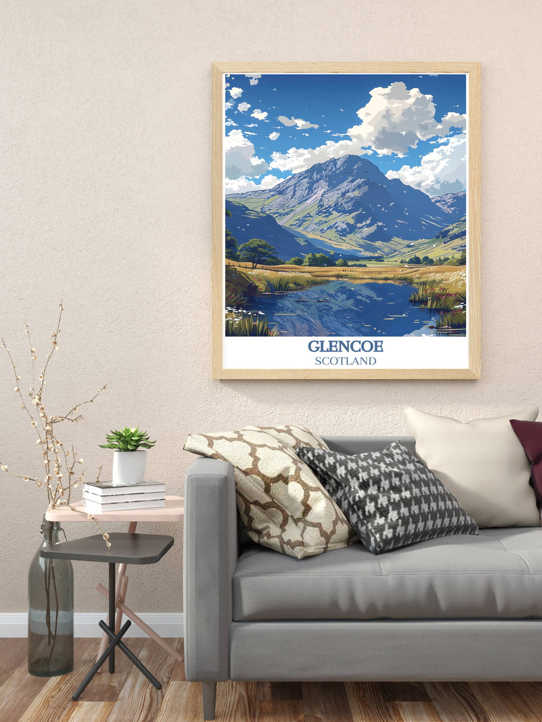 Lochan na h Achlaise Framed Print showcasing the serene waters of Glencoe Scotland a beautiful piece of home decor that captures the essence of Scotlands natural beauty perfect for adding a touch of tranquility to your home