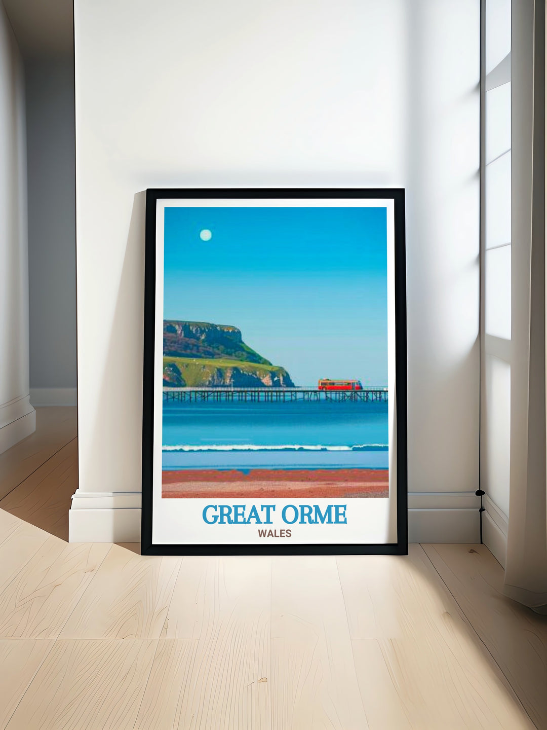 Featuring the Great Orme and Llandudno Pier, this travel print offers a unique way to bring a touch of Welsh beauty to your home. Ideal for those who cherish scenic landscapes and historical landmarks.