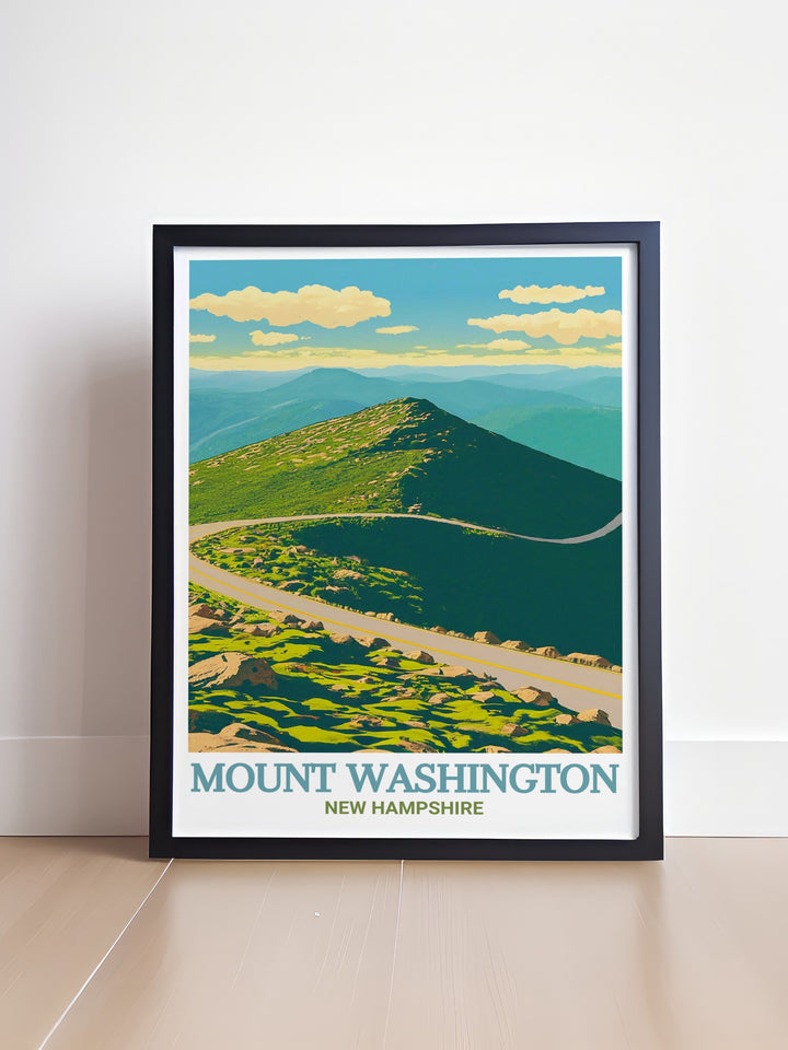 Mount Washington Auto Road modern decor piece featuring the awe inspiring landscapes of Mount Washington ideal for adding a touch of nature to your home