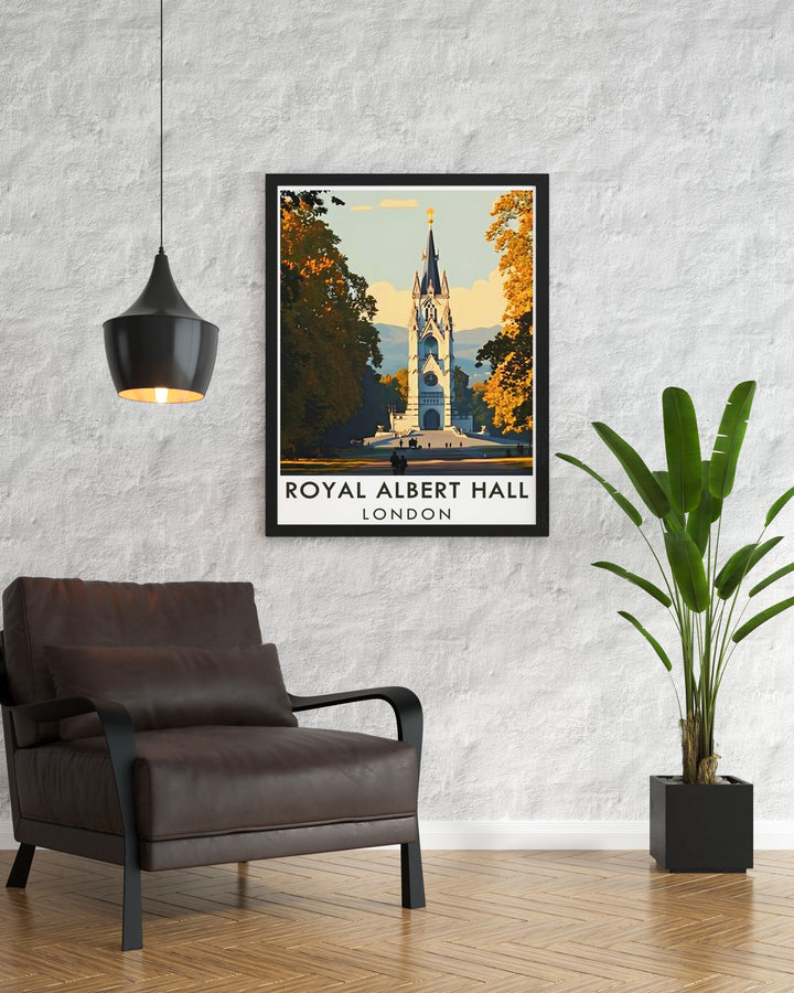 Albert Hall print showcasing the iconic London music venue in Kensington ideal for fans of London theatre and architecture makes a stylish addition to any living room or office decor