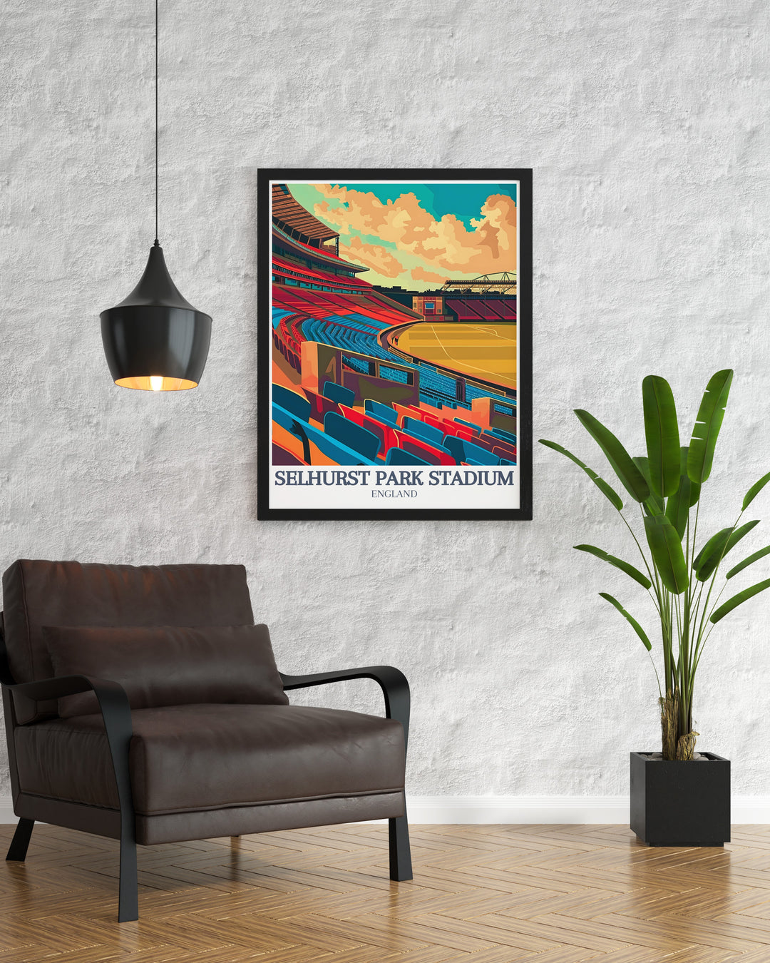 Detailed Selhurst Park Art Print highlighting Holmesdale Road Stand and Arthur Wait Stand ideal for stylish living room decor and sports memorabilia