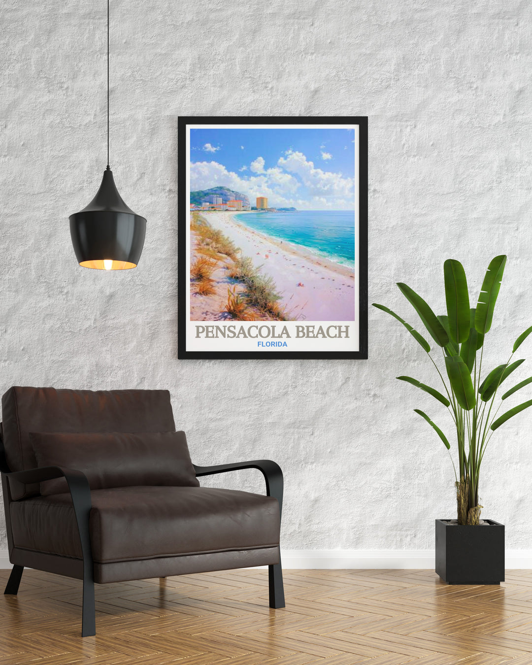 Decorative art print of Casino Beach, capturing the essence of this scenic Florida landmark. Ideal for enhancing your home with natural beauty. The vibrant imagery provides a glimpse into the serene coastal landscapes.