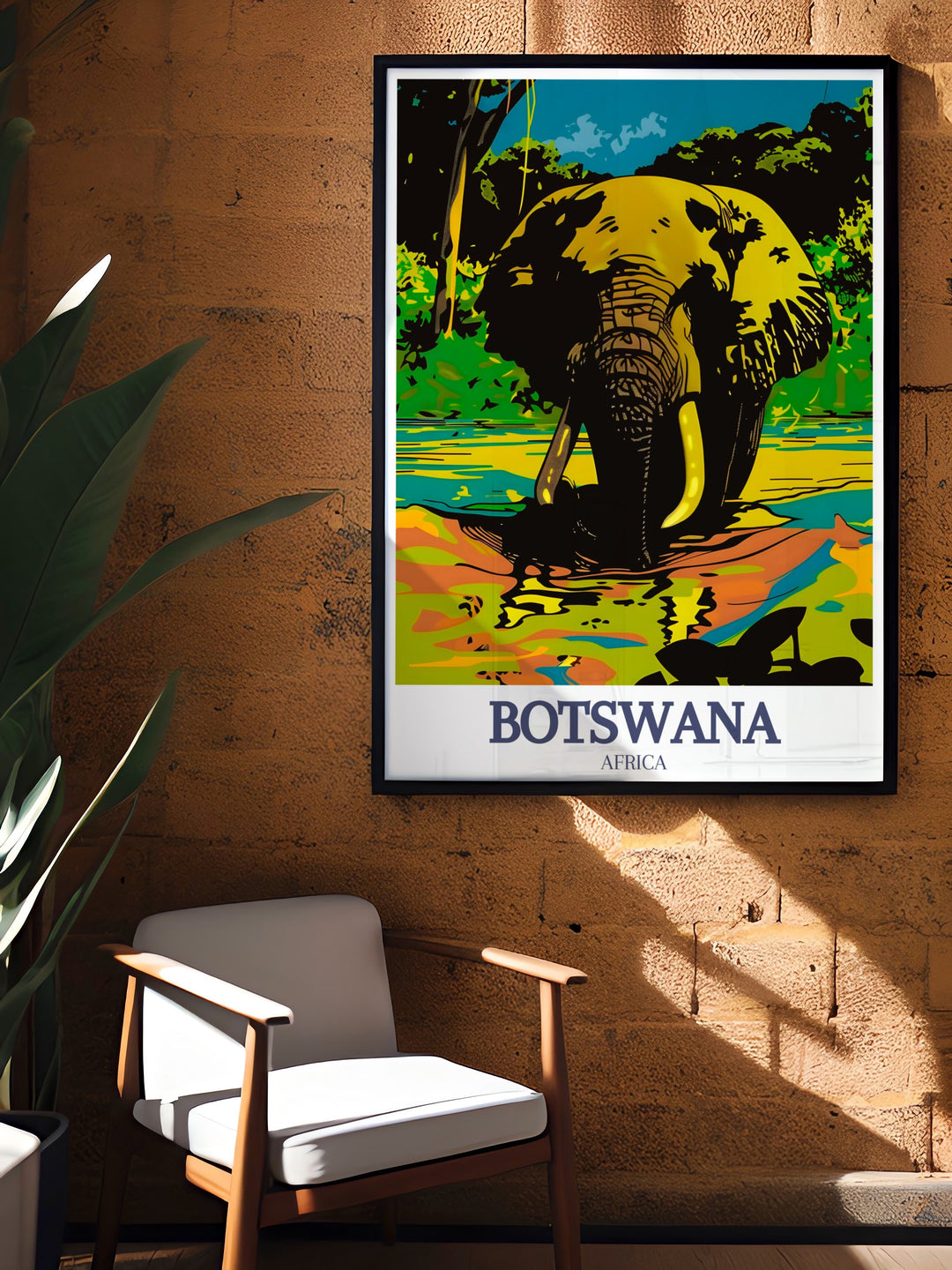Okavango Delta and Moremi Game Reserve wall art for Botswana travel enthusiasts. Enjoy Botswana artwork that celebrates the majestic wildlife and lush landscapes of these renowned regions, perfect for any space in your home.