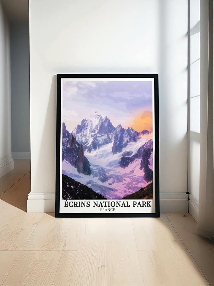 Ecrins National Park Art Print featuring Combe du Vallon du Fangeas and La Grave glaciers a beautiful piece of France Wall Art for modern and elegant home decor