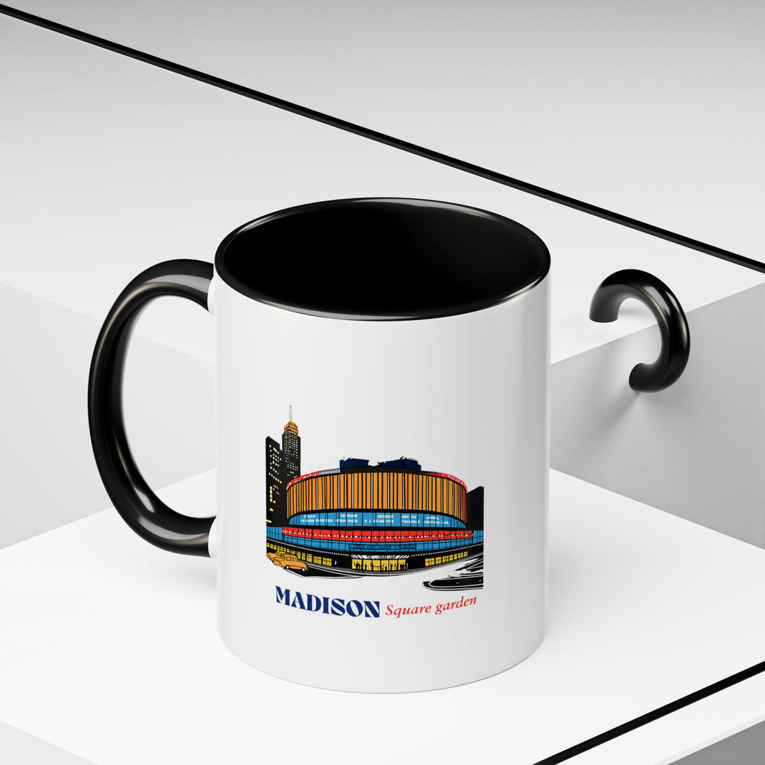 The Madison Square Garden mug is a perfect blend of art and utility. Crafted from ceramic with bold designs, it is microwave-safe, dishwasher-friendly, and ideal for fans of sports, music, and New York culture.