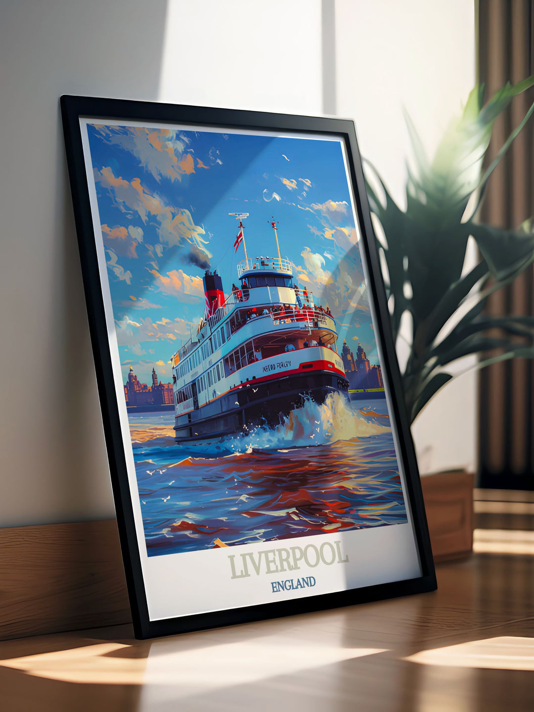 Elevate your home decor with the Cream Liverpool Poster featuring a stylish design that honors the vibrant culture of Liverpool venues and the energy of Creamfields Festival perfect for Mersey Ferry modern decor