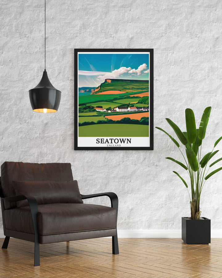 Golden Cap Jurassic Coast and Seatown Beach prints bring the majestic beauty of Dorsets coastline into your living space. These stunning travel prints are perfect for anyone looking to enhance their home decor with coastal elegance and beachside serenity