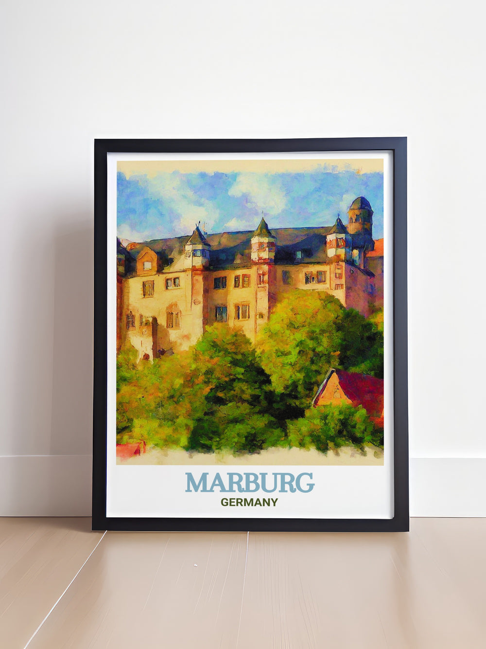 Experience the timeless beauty of Marburg Castle in this detailed wall art print. Capturing the majestic presence of this historic German fortress, this art piece adds a touch of European elegance to any home. Perfect for lovers of history and architecture, it serves as a stunning reminder of Marburgs rich cultural legacy