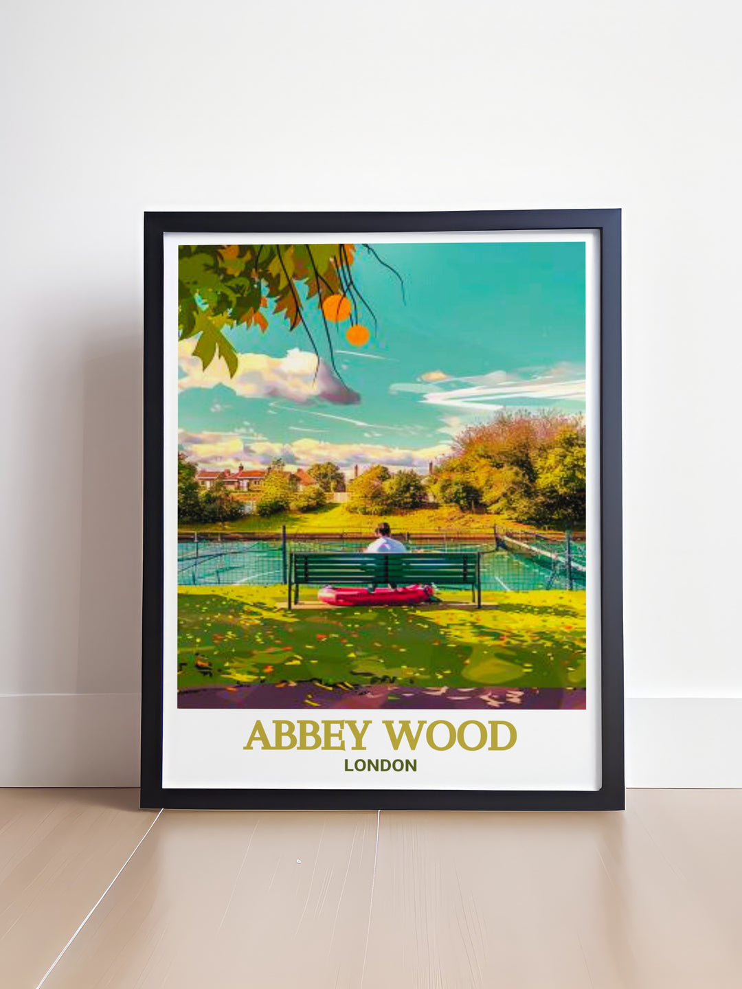 Framed print of Abbey Wood London highlighting the iconic Lesnes Iron Window and the tranquil greenery of Bostall Gardens a stunning representation of South East Londons hidden gems and a beautiful piece of wall art for any space